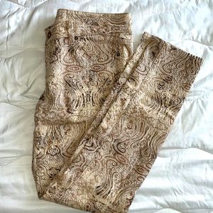 Cache tan, embroidered pants Size 8